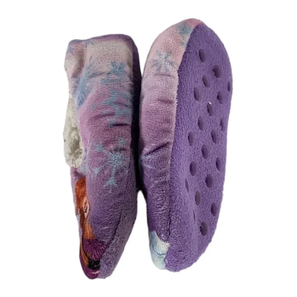 Disney Frozen slippers toddler purple Anna and Elsa